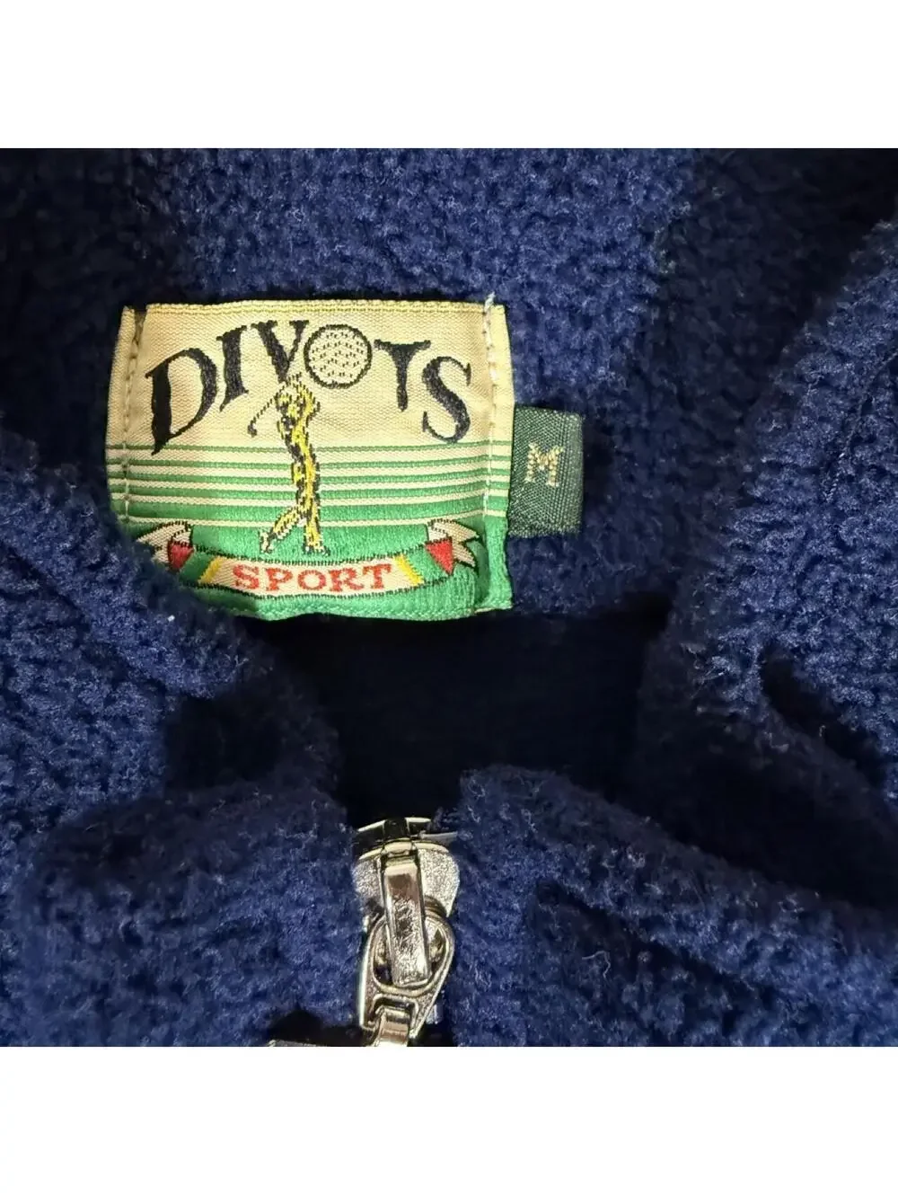 90s Half Moon Bay, California Navy Quarter-Zip Fleece – Size M/L